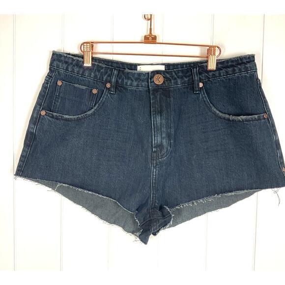 One Teaspoon The One Fox Black Denim Cut Off Shorts NWT Size 34 - Picture 1 of 9